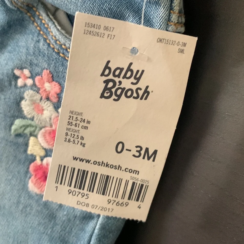 OshKosk B’Gosh Embroidered Detachable Suspender Jeans